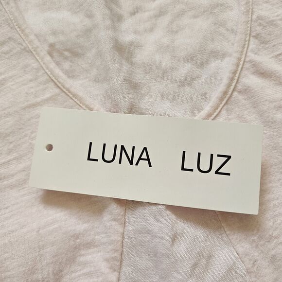 Luna Luz Linen Pink Pocket Dress Womens Size Small Sleeveless Lagenlook# 746 - Picture 8 of 15